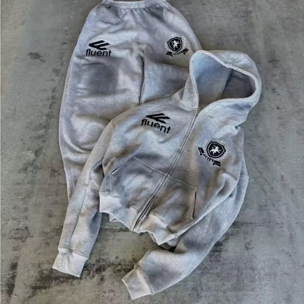 Fluent Gray Hoodie and Joggers Set